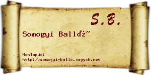 Somogyi Balló névjegykártya